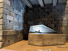 Load image into Gallery viewer, Cellar/Basement with light up coffin action figure Display Diorama