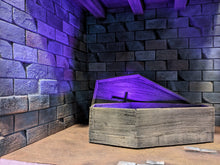 Load image into Gallery viewer, Cellar/Basement with light up coffin action figure Display Diorama