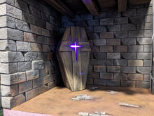 Load image into Gallery viewer, Cellar/Basement with light up coffin action figure Display Diorama