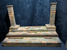 Load image into Gallery viewer, Stone and Wood Bookcase Action Figure Display Diorama
