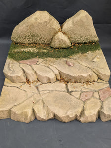 Tiered Earth Tone Stone Action Figure Display Diorama