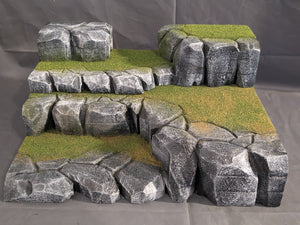 Ikea Detolf Tiered Stone and Grass Action Figure Display Diorama