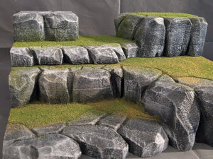 Ikea Detolf Tiered Stone and Grass Action Figure Display Diorama