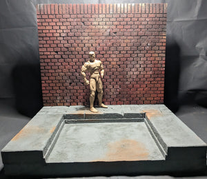 Ikea Detolf Brick wall and 2 layered concrete ground action figure display diorama