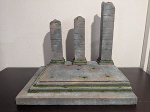 4 Piece Mythic Style Pillars and Castle Floor Action Figure Display Diorama