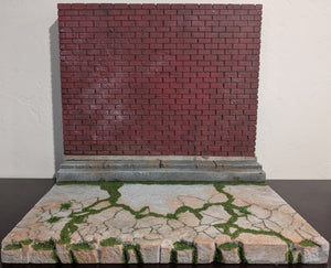 Collapsible Overgrown Alley/Brick Wall Action Figure Display Diorama