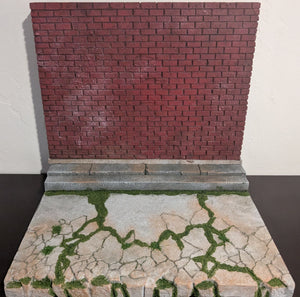 Collapsible Overgrown Alley/Brick Wall Action Figure Display Diorama