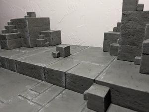 CUBES! (Gray) IKEA Detolf Action Figure Display Diorama