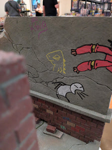 Modular Graffiti Covered Alleyway Action Figure Display Diorama