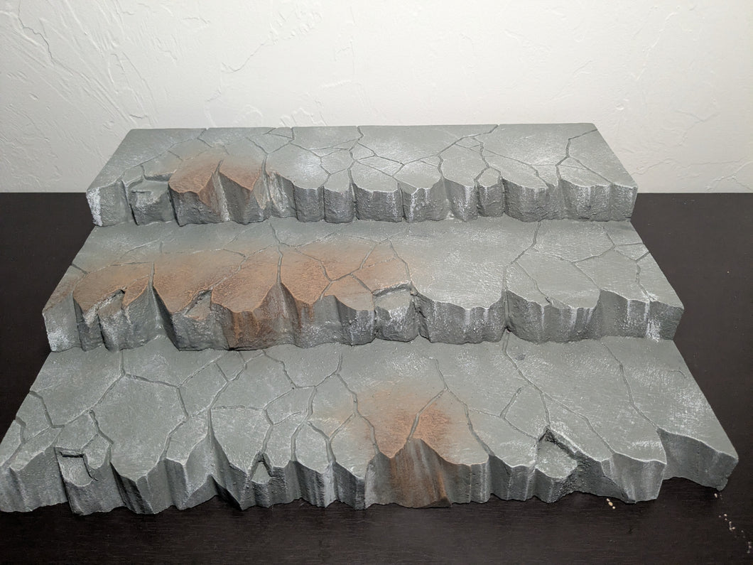 3 Tiered Stone Riser Action Figure Display Diorama