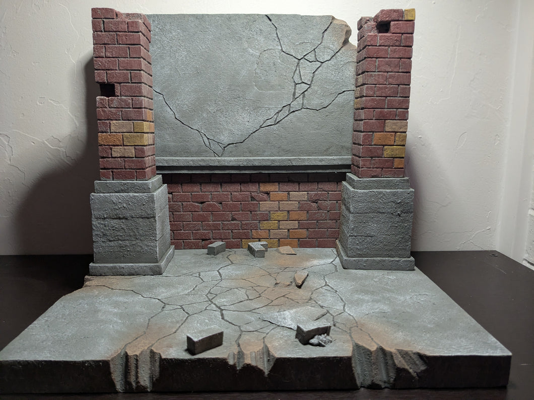 Urban Alleyway with Pillars Action Figure Display Diorama
