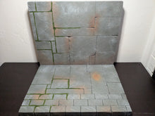Load image into Gallery viewer, Mythic Castle Back Wall and Floor with Moss overgrowth Action Figure Display Diorama
