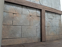 Load image into Gallery viewer, Backdrop Collection Castle Wall with Wooden Floor Action Figure Display Diorama
