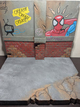 Load image into Gallery viewer, Ikea Detolf Spidey Graffiti Backdrop Action Figure Display Diorama
