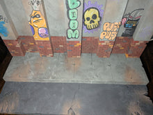 Load image into Gallery viewer, Graffiti Covered Alleyway Bookcase Action Figure Display Diorama
