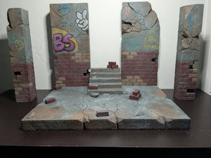 Modular Abandoned Building Action Figure Display Diorama