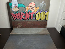 Load image into Gallery viewer, Burnt Out Graffiti Covered City Wall Action Figure Display Diorama
