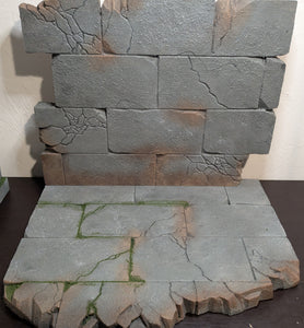 5 Piece Castle Wall and Rubble Action Figure Display Diorama