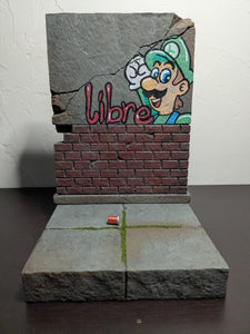 Mini Luigi Action Figure Display Diorama