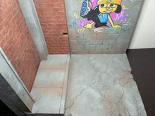 Load image into Gallery viewer, Urban Back Alley with Rapping Dog Graffiti Action Figure Display Diorama

