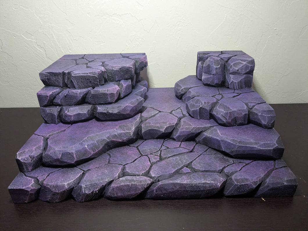 Purple Stone Tiered Action Figure Display Diorama