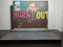 Load image into Gallery viewer, Burnt Out Graffiti Covered City Wall Action Figure Display Diorama
