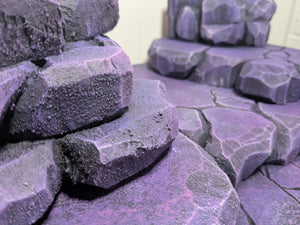 Purple Stone Tiered Action Figure Display Diorama