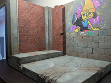 Load image into Gallery viewer, Urban Back Alley with Rapping Dog Graffiti Action Figure Display Diorama
