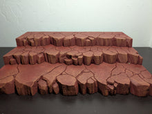 Load image into Gallery viewer, Red Earth Tone 3 Tiered Action Figure Display Diorama
