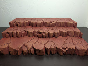 Red Earth Tone 3 Tiered Action Figure Display Diorama