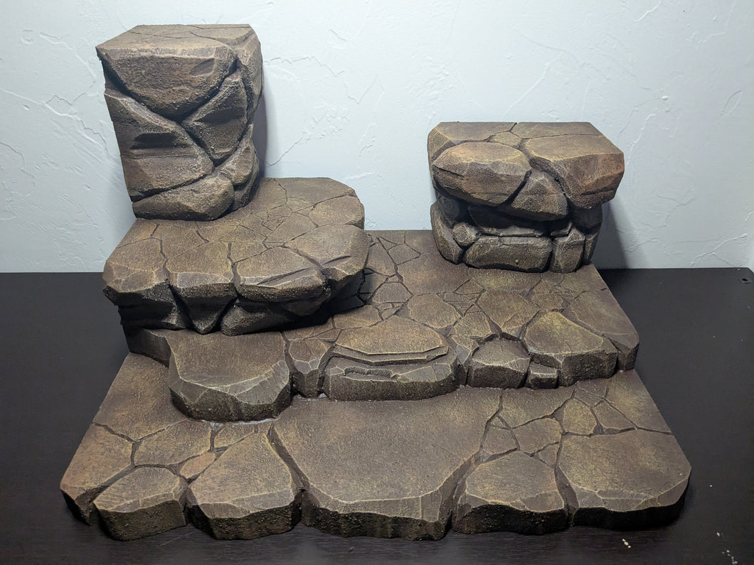 Earth Tone Rock Risers Action Figure Display Diorama