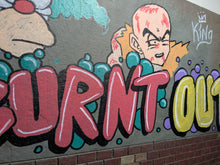 Load image into Gallery viewer, Burnt Out Graffiti Covered City Wall Action Figure Display Diorama
