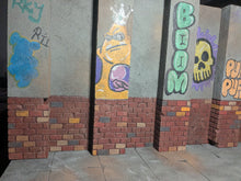 Load image into Gallery viewer, Graffiti Covered Alleyway Bookcase Action Figure Display Diorama
