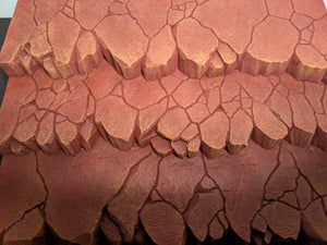 Red Earth Tone 3 Tiered Action Figure Display Diorama