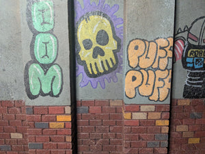 Graffiti Covered Alleyway Bookcase Action Figure Display Diorama