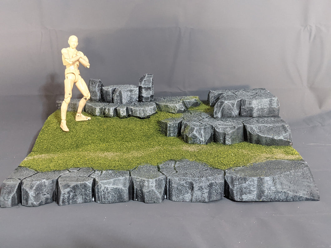 IKEA Detolf Stone and Grass Action Figure Display Diorama