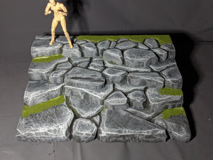 Copy of Ikea detolf tiered grey tone stone and grass action figure display diorama