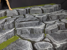 Load image into Gallery viewer, Copy of Ikea detolf tiered grey tone stone and grass action figure display diorama
