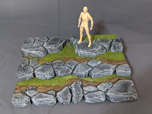 IKEA Detolf 3 Tiered Earth and Stone Action Figure Display Diorama