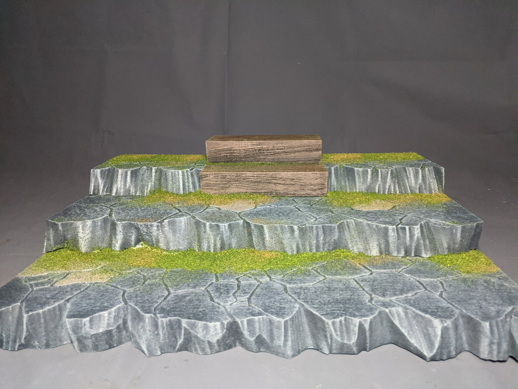 Ikea detolf Multi Tiered Grass Stone and wood  Action Figure Display